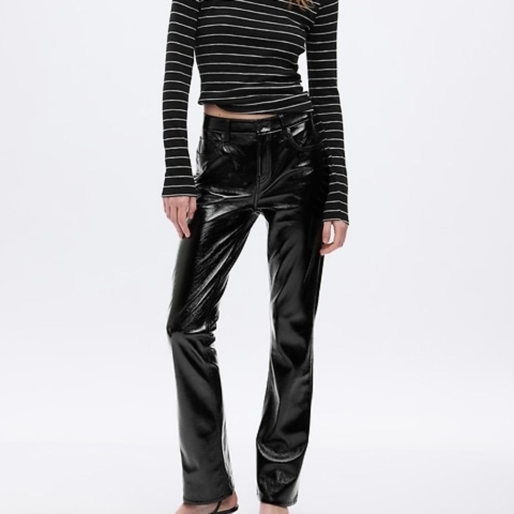 NWT Gap Baby Boot Patent Leather Pants Size 33 US 16 Tall Black